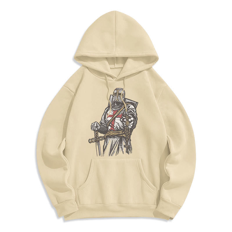 Christianartworkshop Modern Style Crusader's Valor and Faith Fleece Lined Polyester Hoodie - image 7