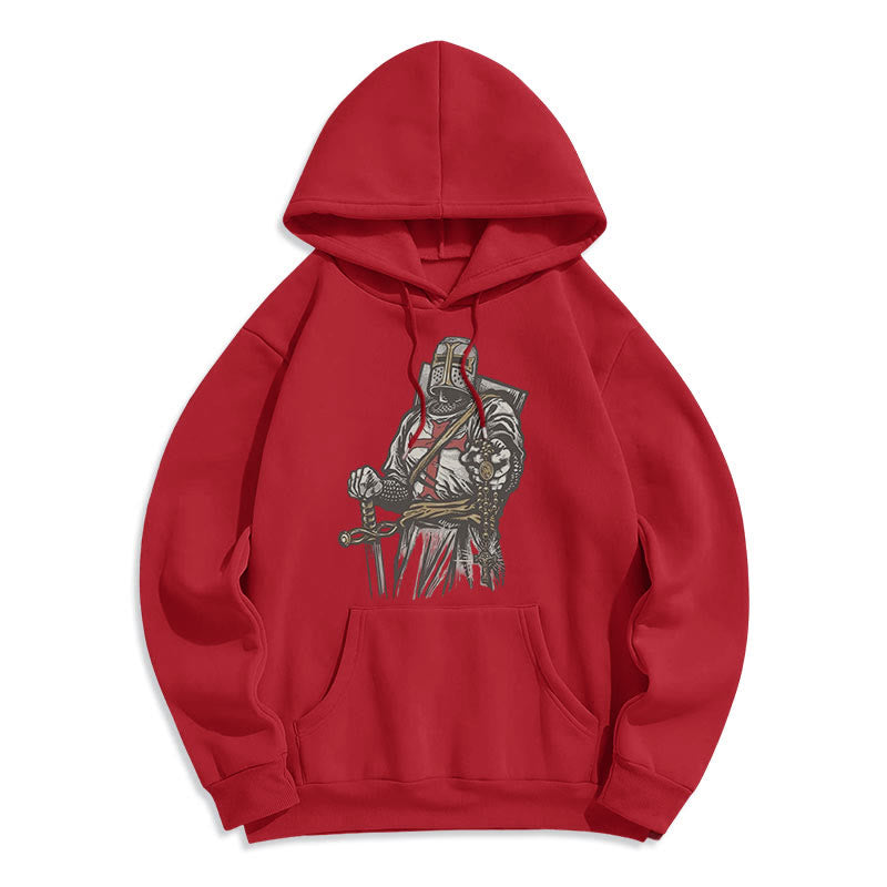 Christianartworkshop Modern Style Crusader's Valor and Faith Fleece Lined Polyester Hoodie - image 17