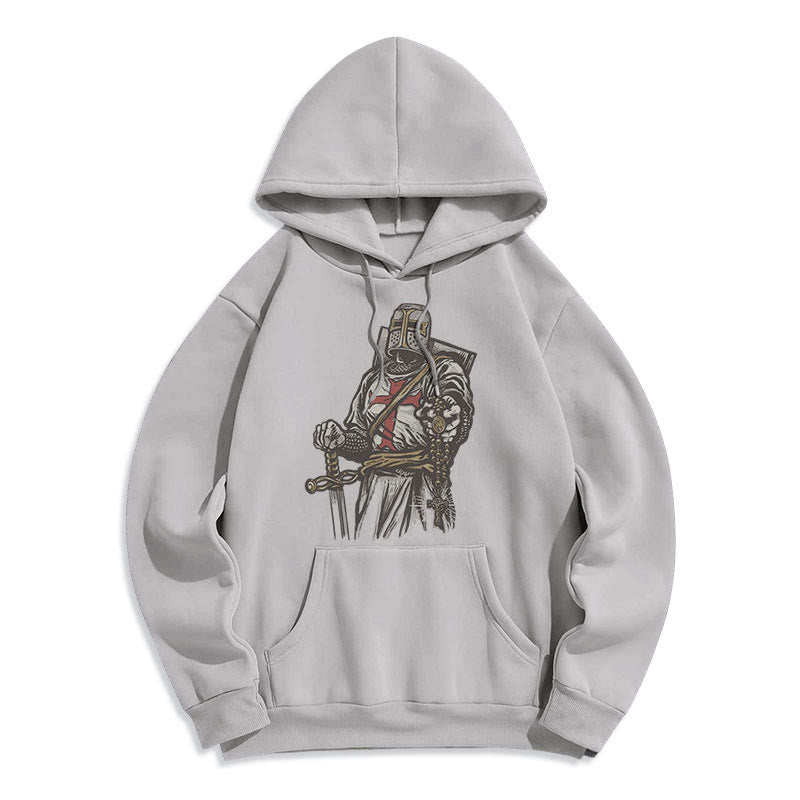 Christianartworkshop Modern Style Crusader's Valor and Faith Fleece Lined Polyester Hoodie - image 15