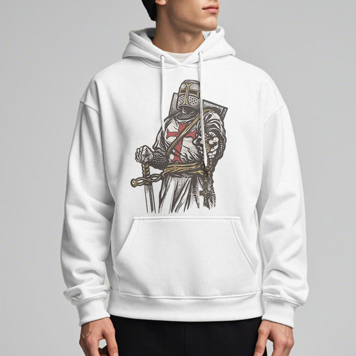 Christianartworkshop Modern Style Crusader's Valor and Faith Fleece Lined Polyester Hoodie - image 4