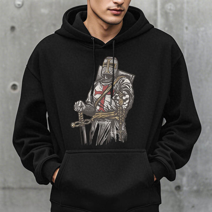 Christianartworkshop Modern Style Crusader's Valor and Faith Fleece Lined Polyester Hoodie - image 6