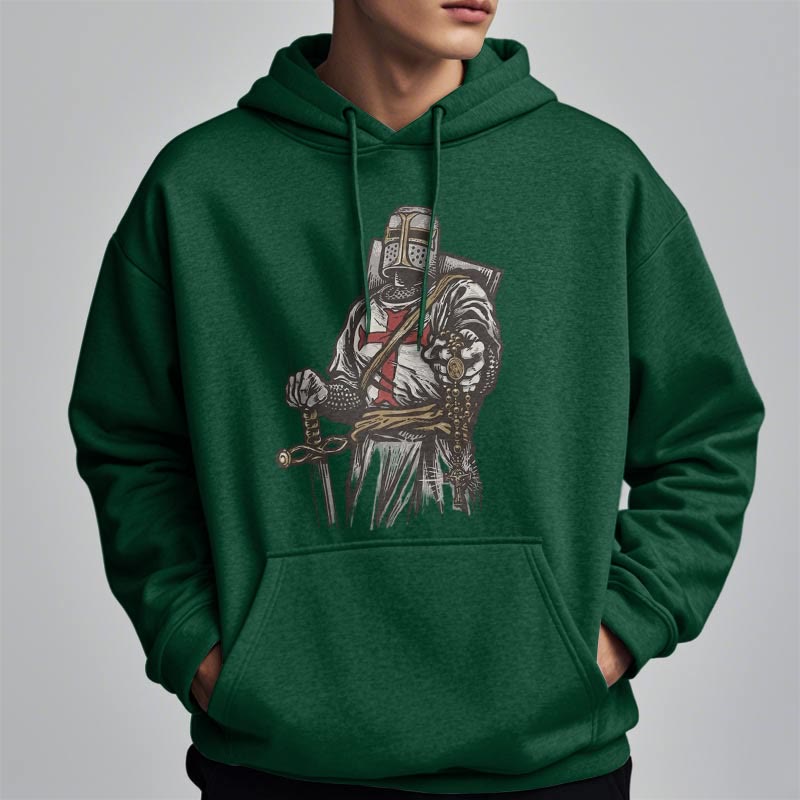 Christianartworkshop Modern Style Crusader's Valor and Faith Fleece Lined Polyester Hoodie - image 12
