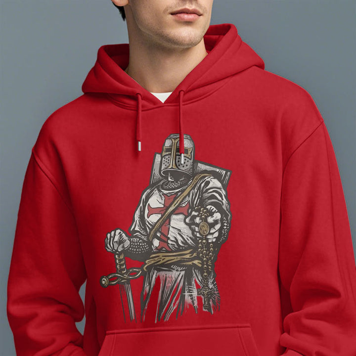 Christianartworkshop Modern Style Crusader's Valor and Faith Fleece Lined Polyester Hoodie - image 18