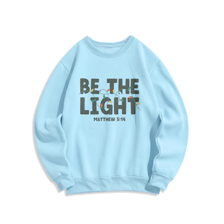 Christianartworkshop Quotation Style Be The Light Fleece Lined Polyester Sweatshirt - Blue - 2XL - image 14