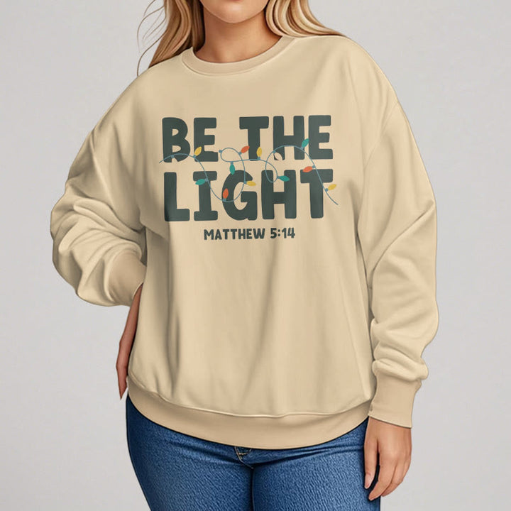 Christianartworkshop Quotation Style Be The Light Fleece Lined Polyester Sweatshirt - image 9