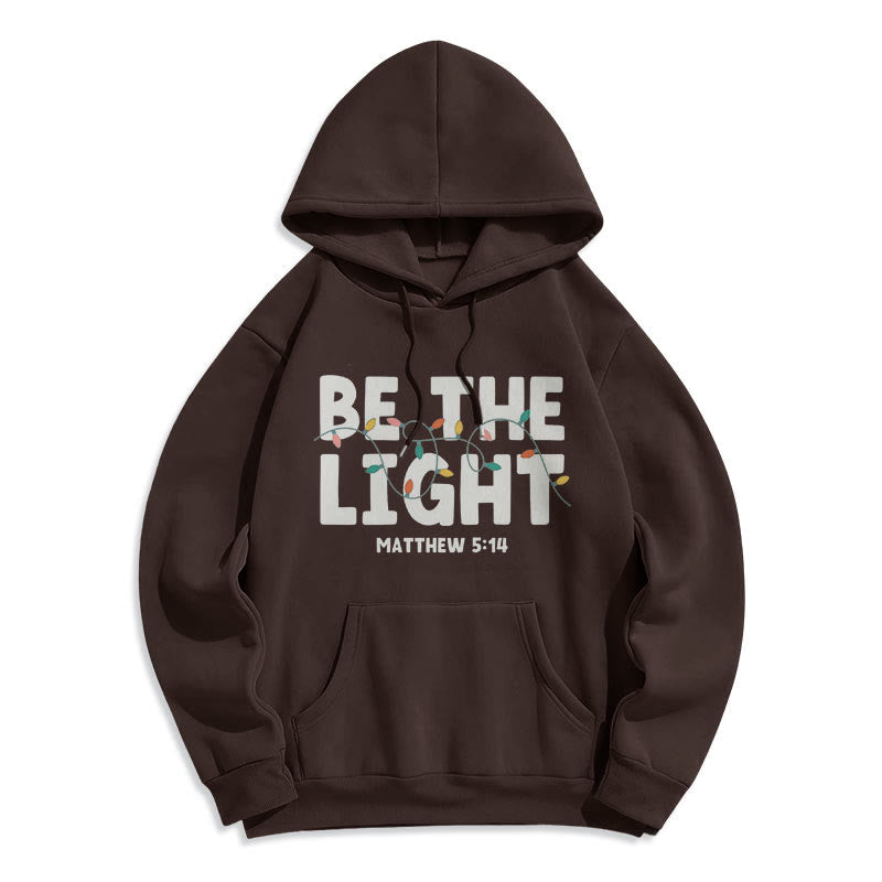 Christianartworkshop Quotation Style Be The Light Fleece Lined Polyester Hoodie - Brown - 2XL - image 12