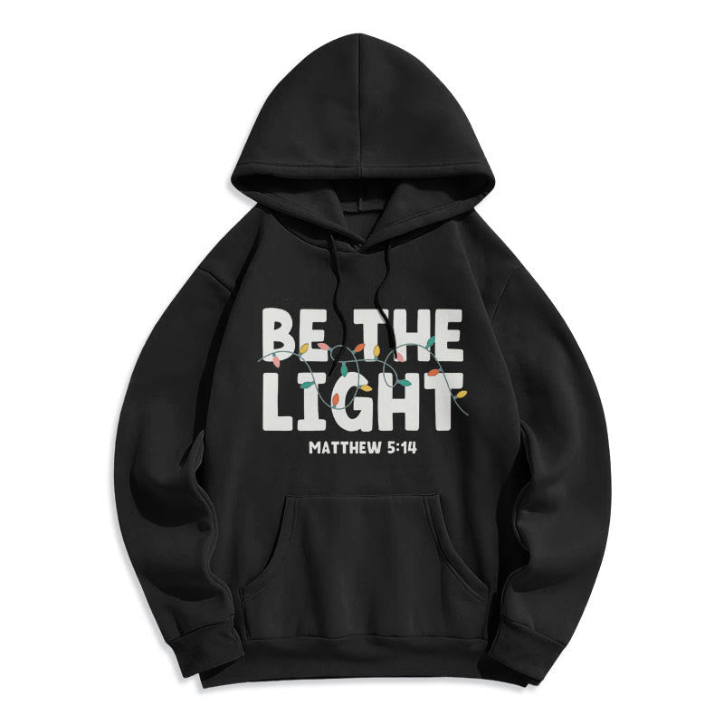 Christianartworkshop Quotation Style Be The Light Fleece Lined Polyester Hoodie - image 5