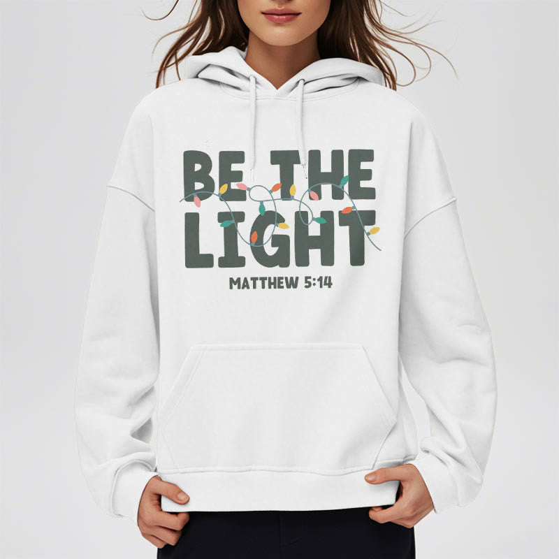 Christianartworkshop Quotation Style Be The Light Fleece Lined Polyester Hoodie - image 9