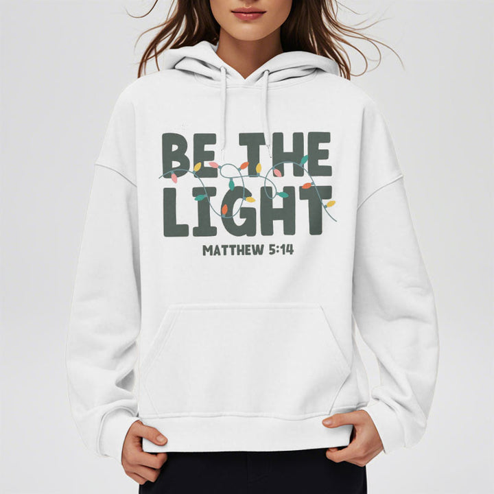 Christianartworkshop Quotation Style Be The Light Fleece Lined Polyester Hoodie - image 9