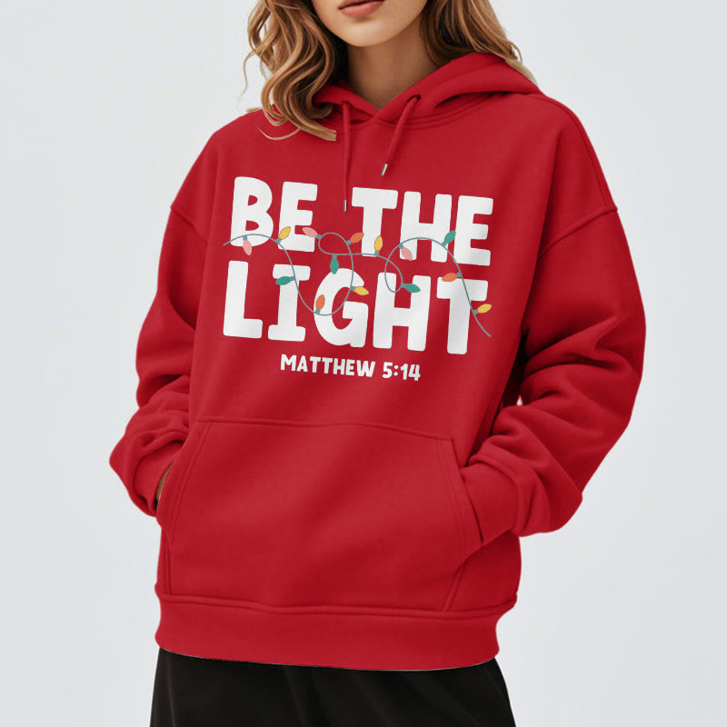Christianartworkshop Quotation Style Be The Light Fleece Lined Polyester Hoodie - image 4