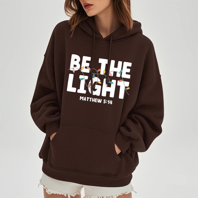Christianartworkshop Quotation Style Be The Light Fleece Lined Polyester Hoodie - image 13