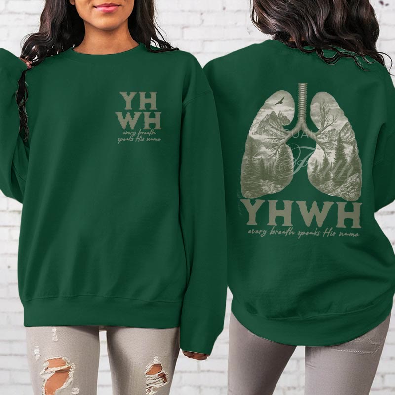 Christianartworkshop Quotation Style Every Breath Speaks His Name Fleece Lined Polyester Sweatshirt - image 2