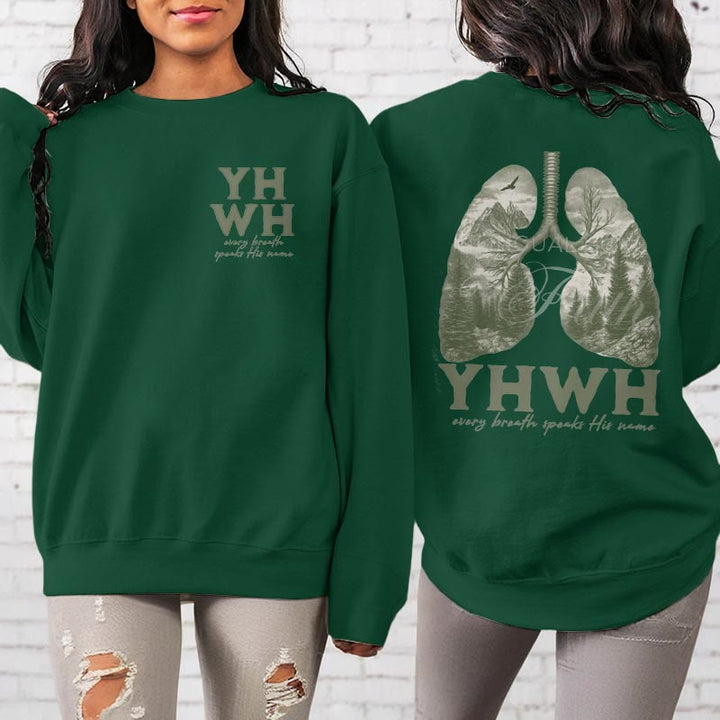 Christianartworkshop Quotation Style Every Breath Speaks His Name Fleece Lined Polyester Sweatshirt - image 2