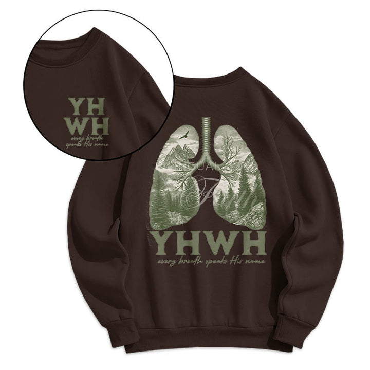 Christianartworkshop Quotation Style Every Breath Speaks His Name Fleece Lined Polyester Sweatshirt - image 9