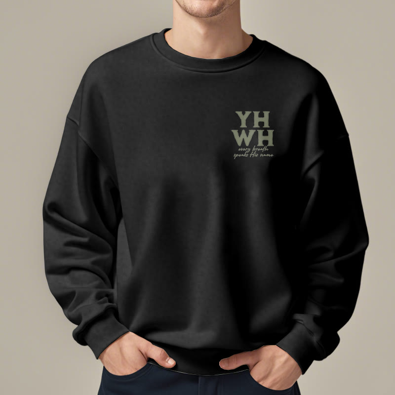 Christianartworkshop Quotation Style Every Breath Speaks His Name Fleece Lined Polyester Sweatshirt - image 6