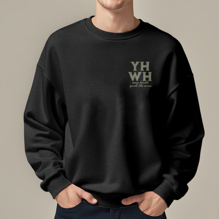 Christianartworkshop Quotation Style Every Breath Speaks His Name Fleece Lined Polyester Sweatshirt - image 6
