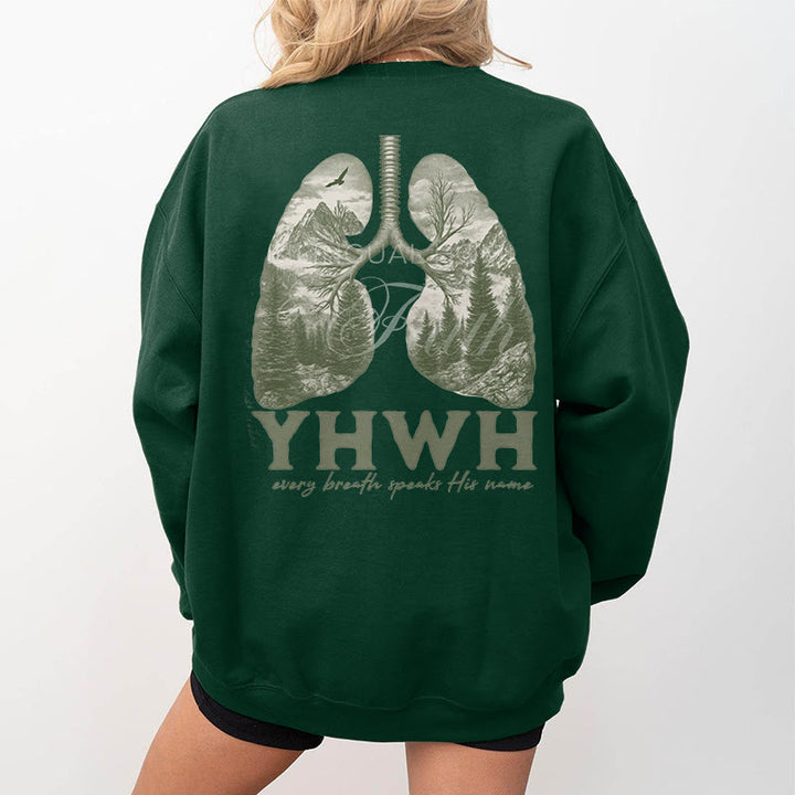 Christianartworkshop Quotation Style Every Breath Speaks His Name Fleece Lined Polyester Sweatshirt - image 4