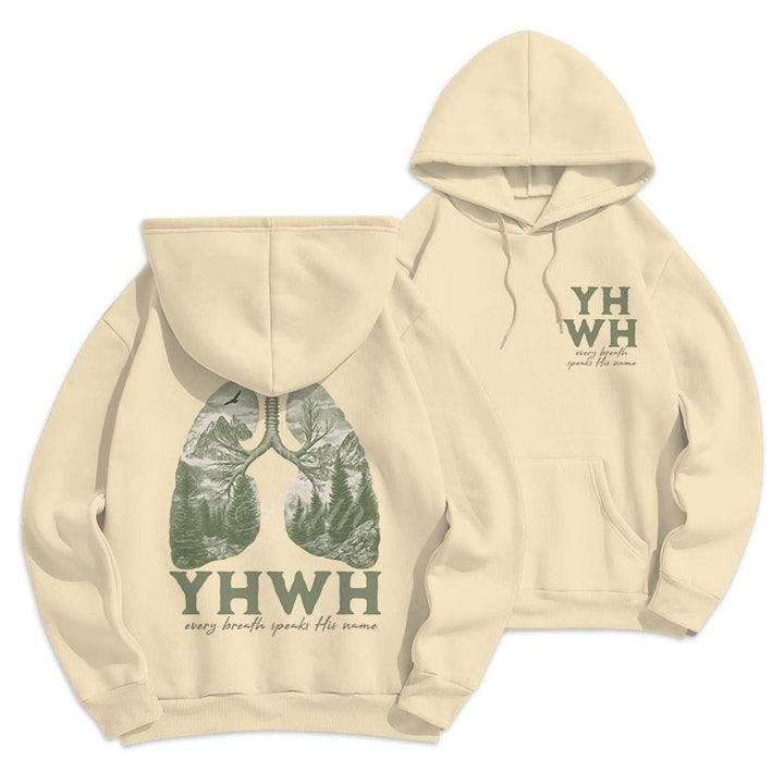 Christianartworkshop Quotation Style Every Breath Speaks His Name Fleece Lined Polyester Hoodie - image 8