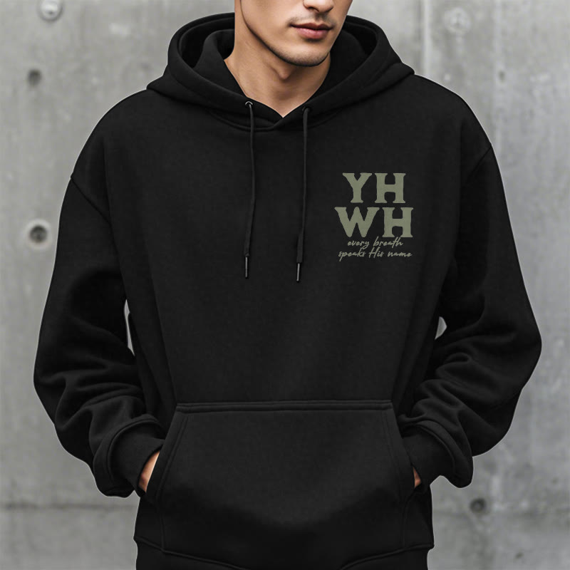 Christianartworkshop Quotation Style Every Breath Speaks His Name Fleece Lined Polyester Hoodie - image 6