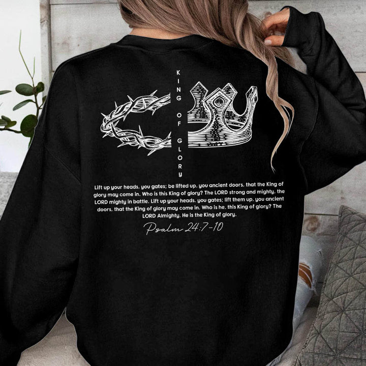 Christianartworkshop Quotation Style Jesus Is The King Fleece Lined Polyester Sweatshirt - image 4