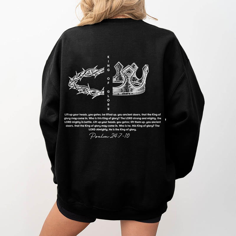 Christianartworkshop Quotation Style Jesus Is The King Fleece Lined Polyester Sweatshirt - image 5