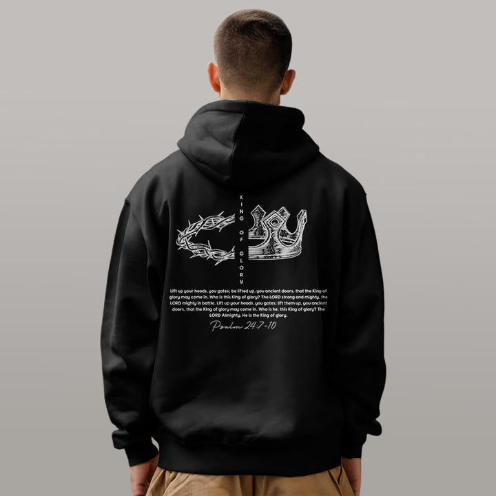Christianartworkshop Quotation Style Jesus Is The King Fleece Lined Polyester Hoodie - image 5