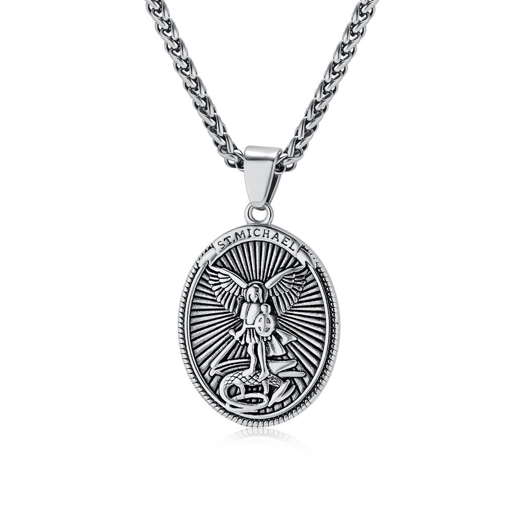 Christianartworkshop Classic Style Saint Michael Archangel Ephesians 6:10 Pendant Necklace - Silver - image 4
