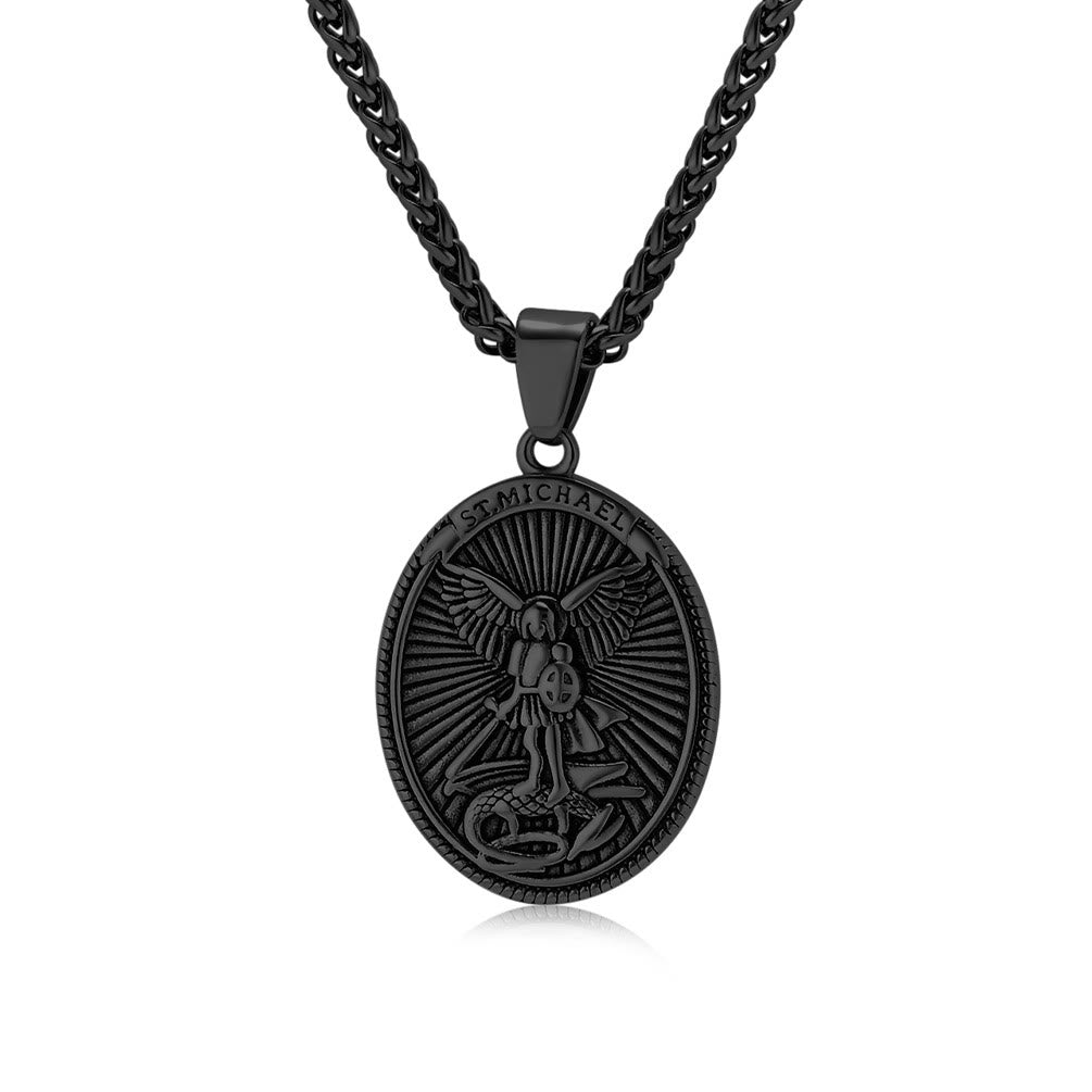 Christianartworkshop Classic Style Saint Michael Archangel Ephesians 6:10 Pendant Necklace - Black - image 8