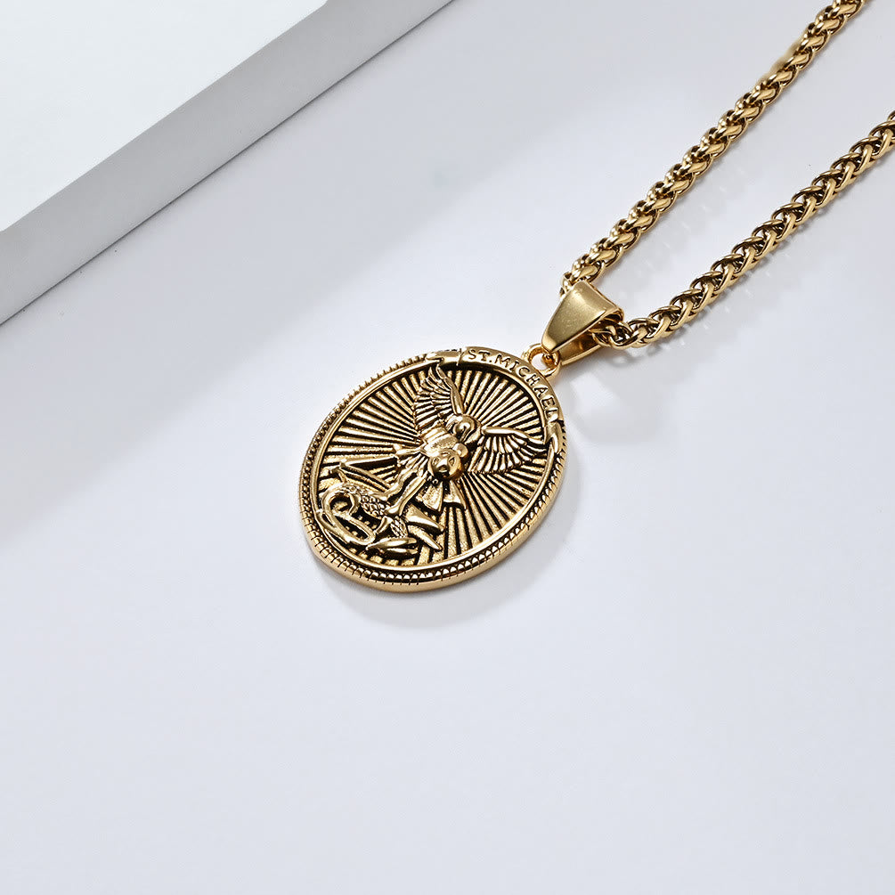 Christianartworkshop Classic Style Saint Michael Archangel Ephesians 6:10 Pendant Necklace - image 3