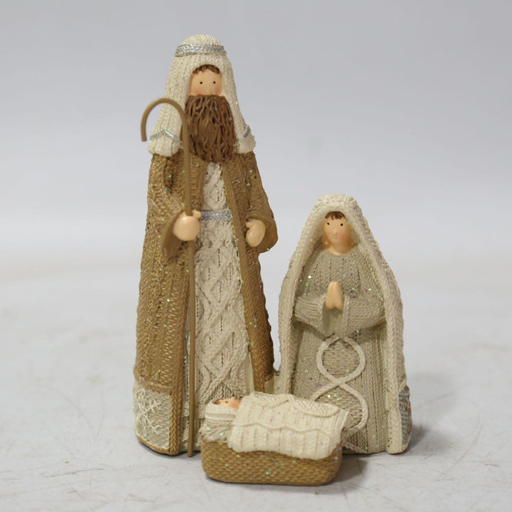 Christianartworkshop Classic Style Resin Knit-Effect Holy Family Figurine Desktop Decorations Ornament - image 3