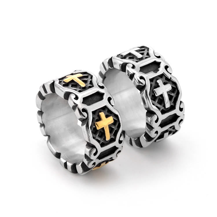 Christianartworkshop Modern Style Sacred Cross Elegant Pattern Ring - image 5