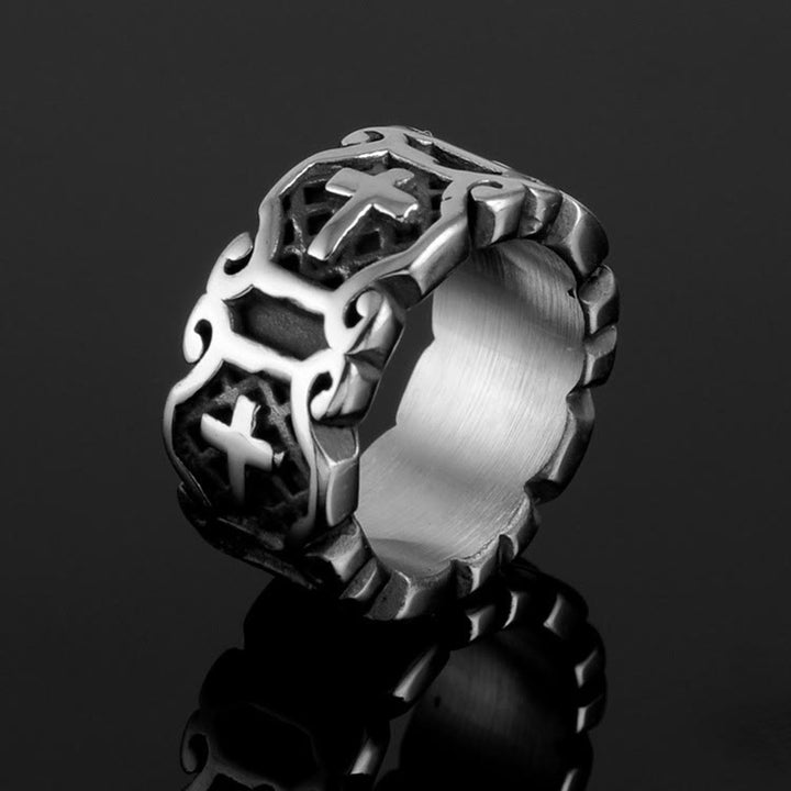 Christianartworkshop Modern Style Sacred Cross Elegant Pattern Ring - image 3