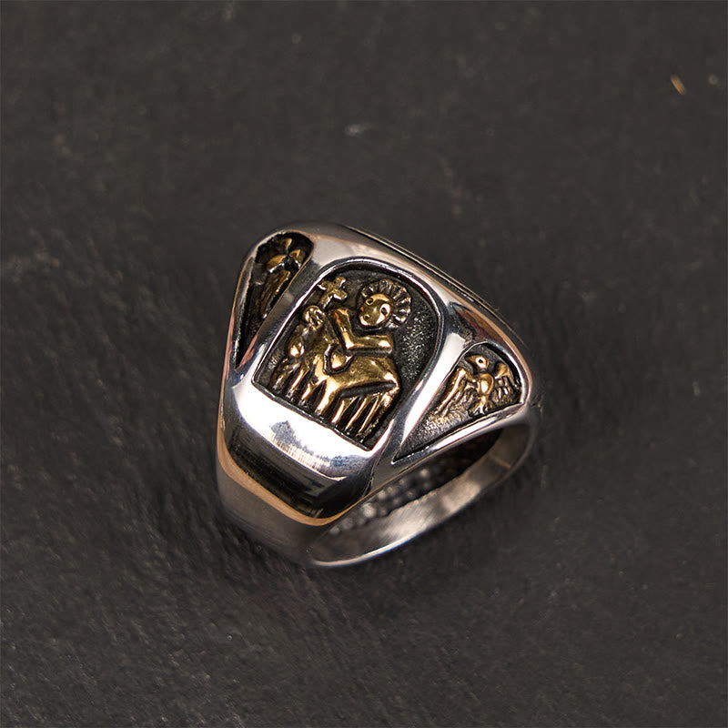 Christianartworkshop Classic Style St. Benedict Cross Divine Faith Ring
