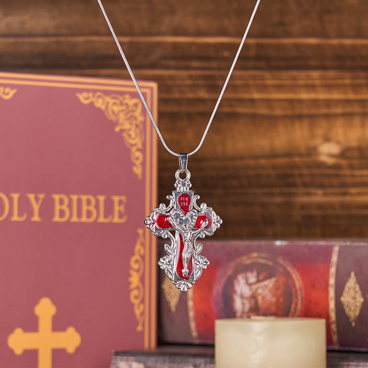 Christianartworkshop 4 Color Classic Style Jesus Cross Faith Crucifix Pendant Necklace