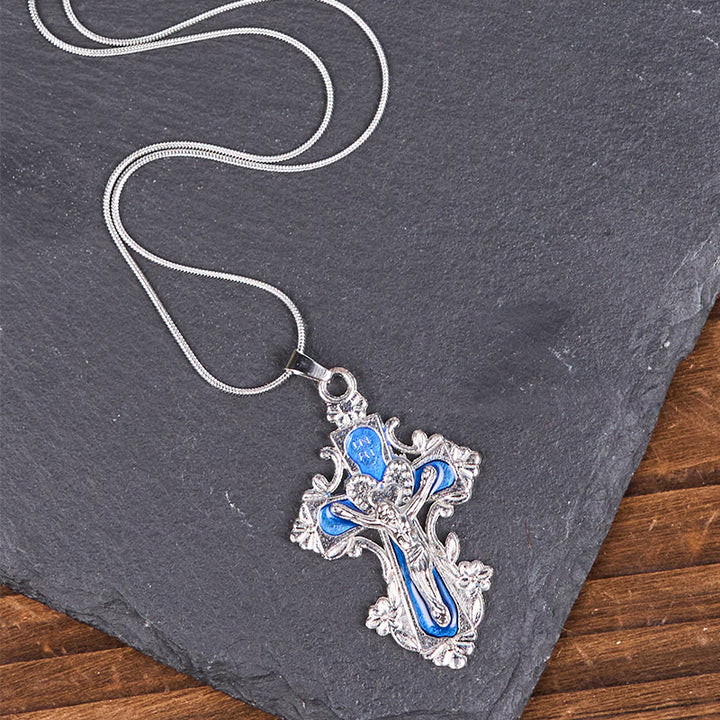 Christianartworkshop 4 Color Classic Style Jesus Cross Faith Crucifix Pendant Necklace