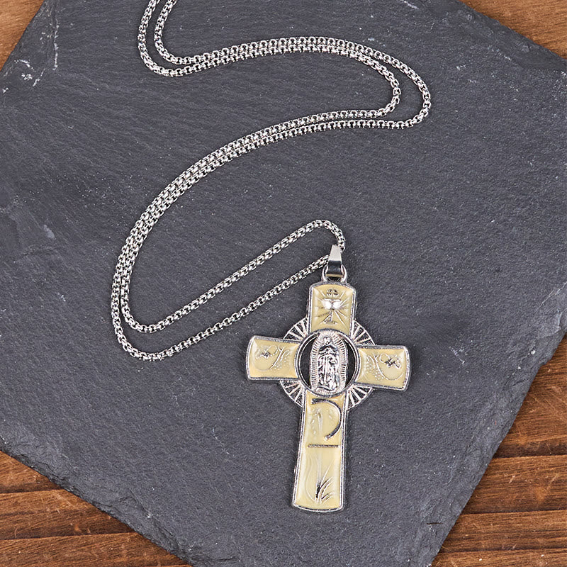 Christianartworkshop 6 Color Virgin Mary  Our Lady of Guadalupe Faith Cross Pendant Necklace - image 12