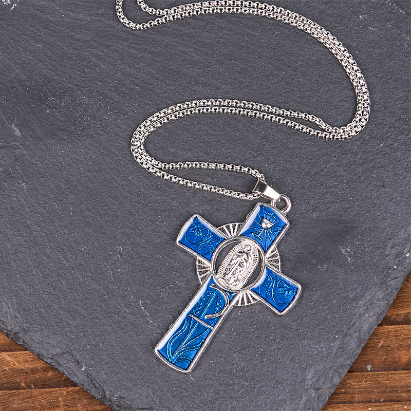 Christianartworkshop 6 Color Virgin Mary  Our Lady of Guadalupe Faith Cross Pendant Necklace - image 14
