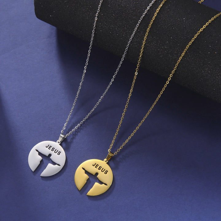 Christianartworkshop Round Jesus Pendant Necklace - image 1