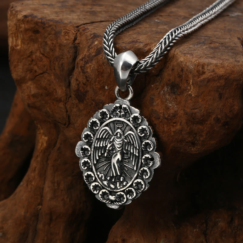 Christianartworkshop Sterling Silver Classic Style Our Lady of Guadalupe & St. Michael Pendant Necklace - image 4
