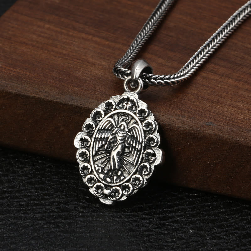 Christianartworkshop Sterling Silver Classic Style Our Lady of Guadalupe & St. Michael Pendant Necklace - image 2