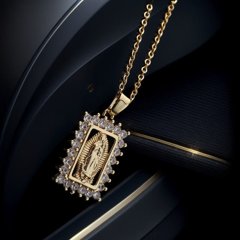 Christianartworkshop Virgin Mary Necklace with Colorful Micro-Pavé Zirconia Pendant - Style 1 - image 0