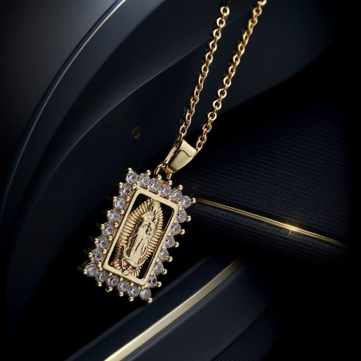 Christianartworkshop Virgin Mary Necklace with Colorful Micro-Pavé Zirconia Pendant - Style 1 - image 0