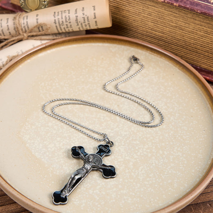 Christianartworkshop Multicolor Retro Style Classical Crucifix Faith Protection Pendant Necklace