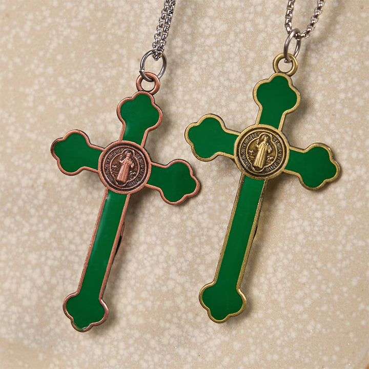 Christianartworkshop Multicolor Retro Style Classical Crucifix Faith Protection Pendant Necklace