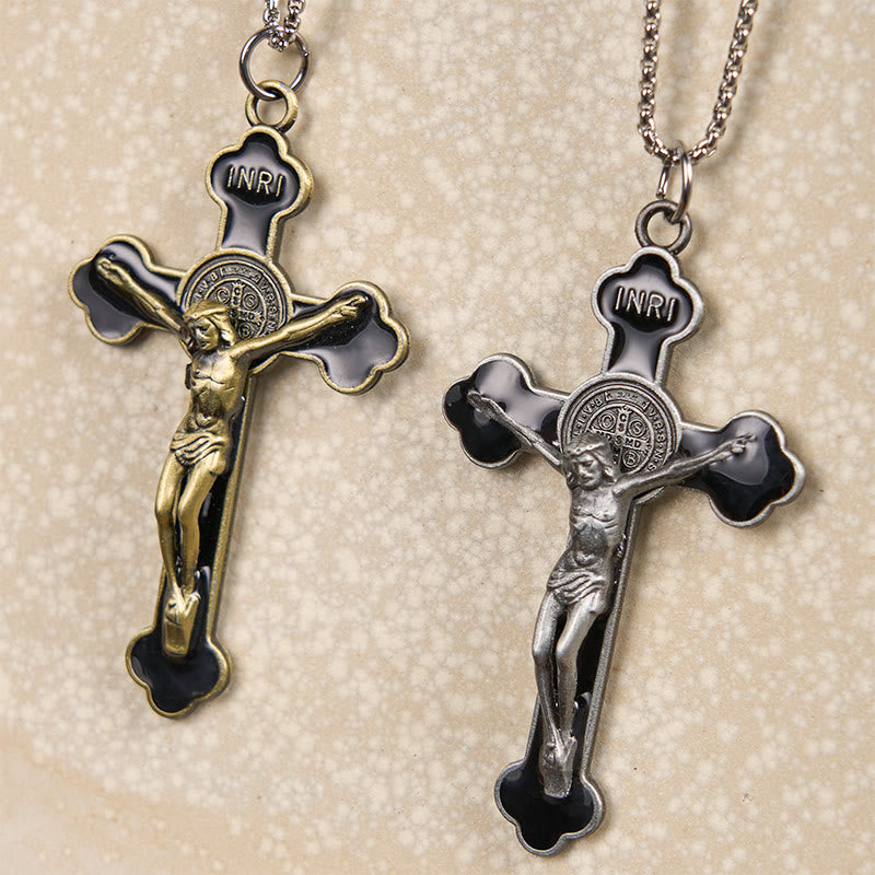 Christianartworkshop Multicolor Retro Style Classical Crucifix Faith Protection Pendant Necklace