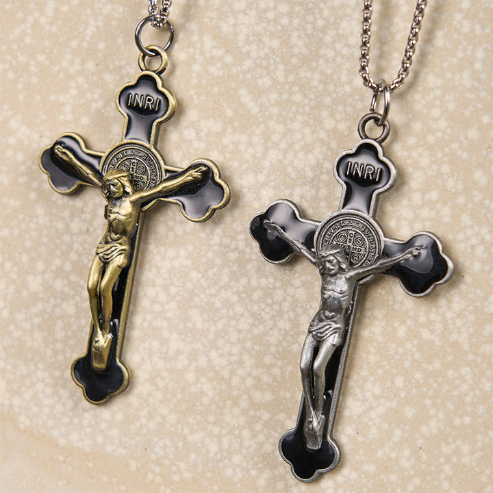 Christianartworkshop Multicolor Retro Style Classical Crucifix Faith Protection Pendant Necklace