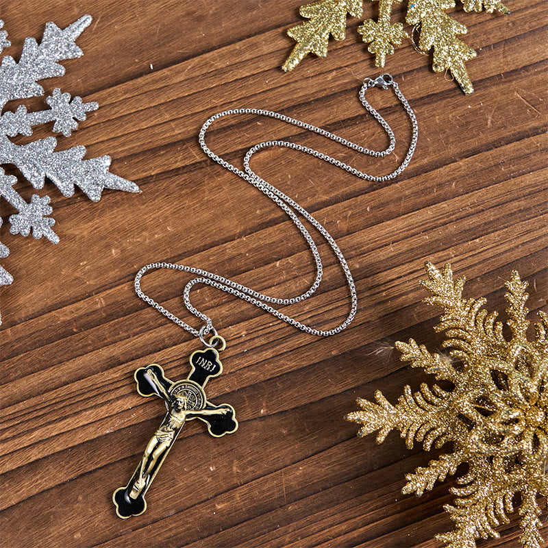 Christianartworkshop Multicolor Retro Style Classical Crucifix Faith Protection Pendant Necklace