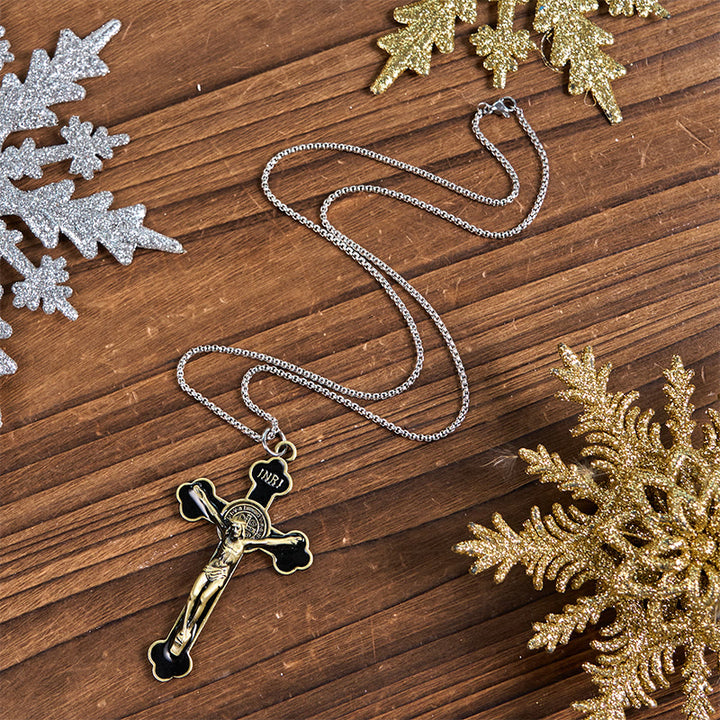 Christianartworkshop Multicolor Retro Style Classical Crucifix Faith Protection Pendant Necklace