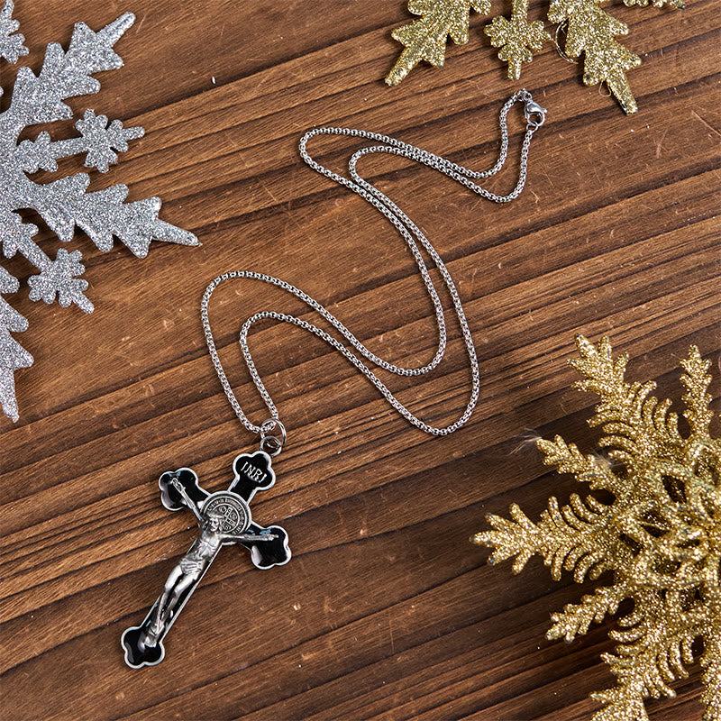 Christianartworkshop Multicolor Retro Style Classical Crucifix Faith Protection Pendant Necklace