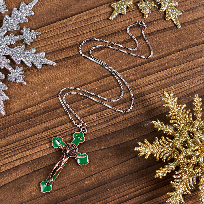 Christianartworkshop Multicolor Retro Style Classical Crucifix Faith Protection Pendant Necklace